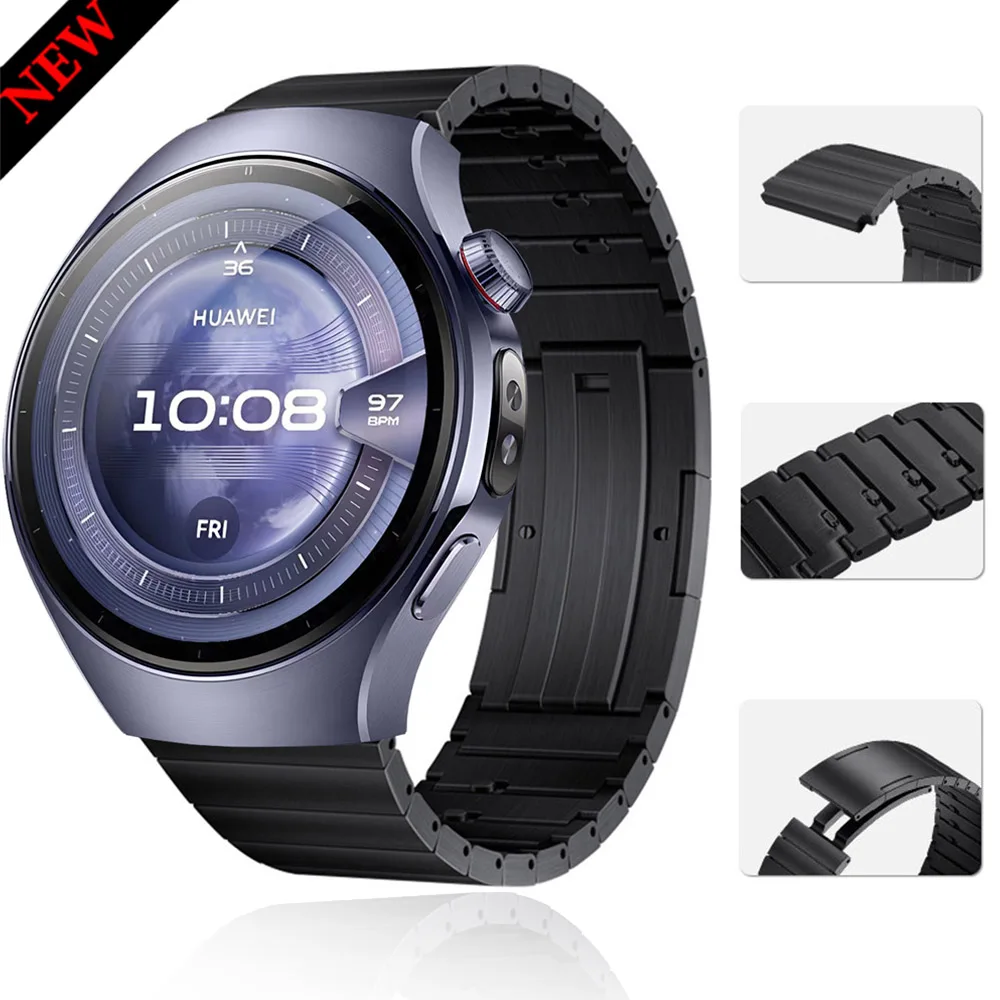 

22mm Watch Strap for Huawei Watch 5 46mm Titanium Metal Bracelet Wristband Correa for Huawei Watch GT5 Pro/4 Pro/GT4 Accessories