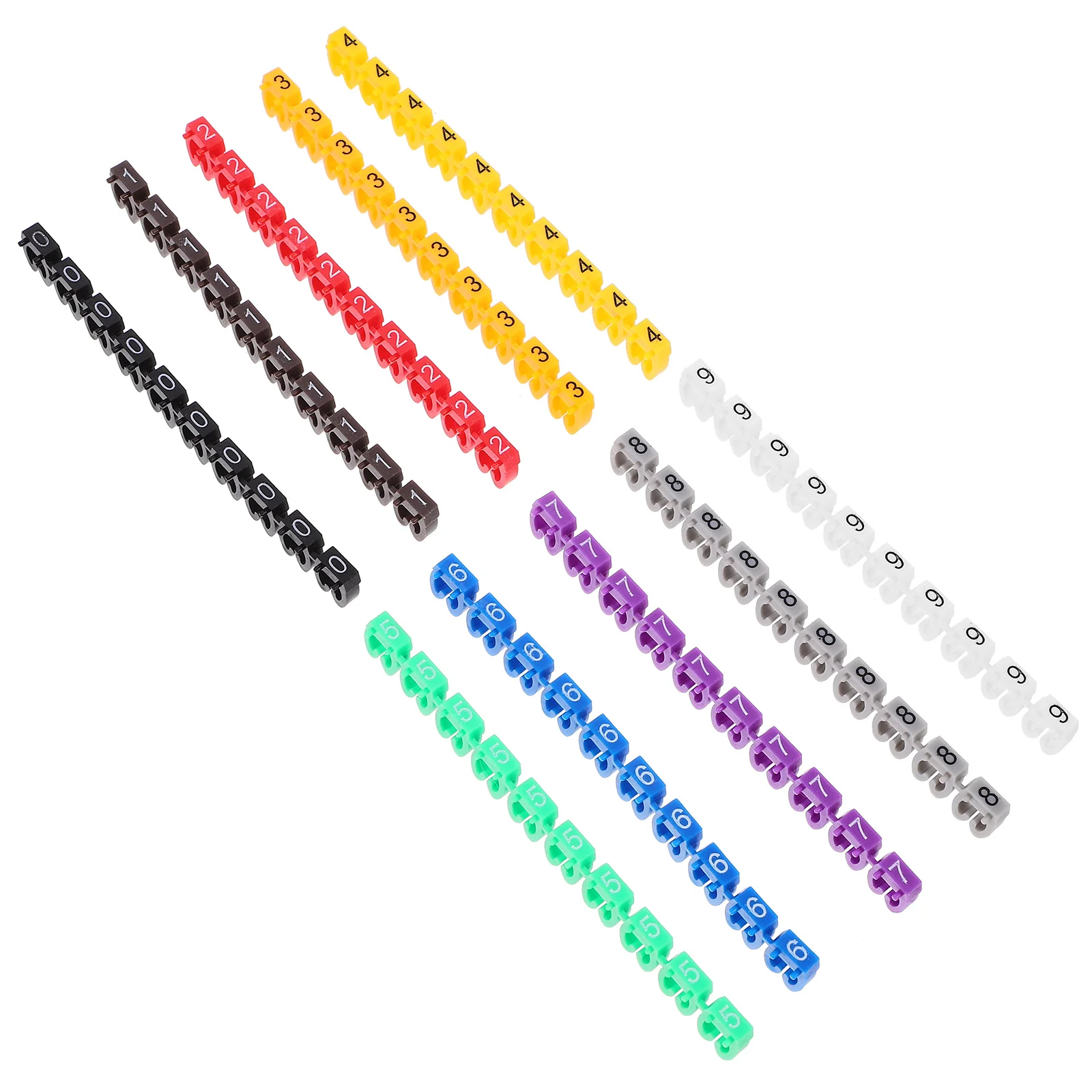 

100Pcs Square Numeric Wire Marker Tubes Plastic Cable Identification Tags for Home Office Wiring Projects Color-Coded Cord Label
