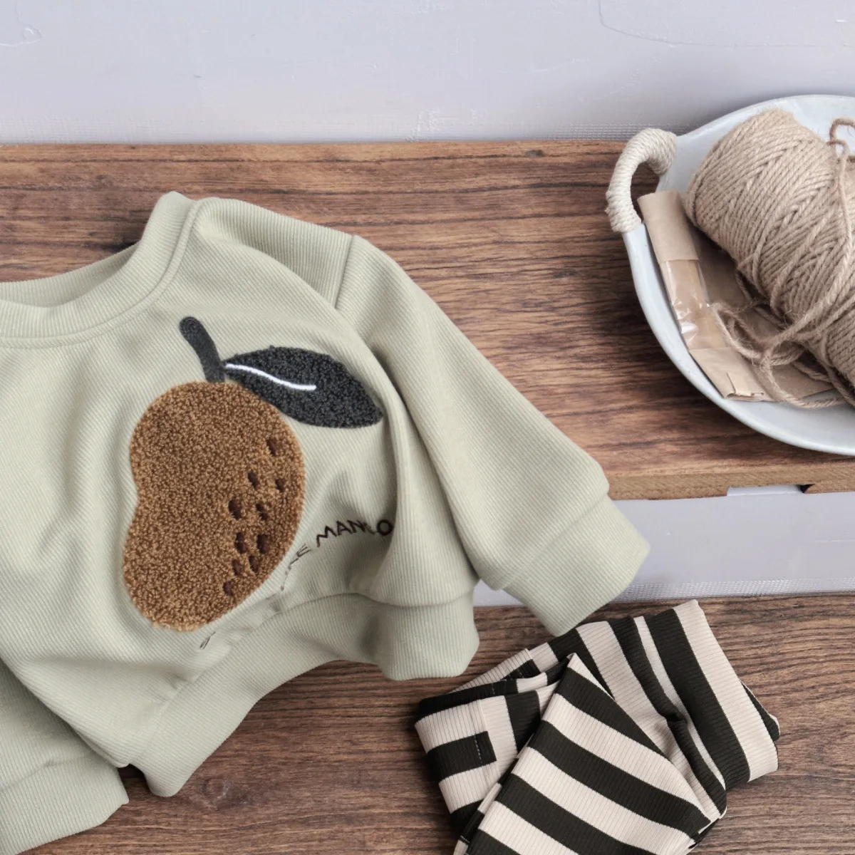 2025 ربيع الرضع الزي طفل صبي الملابس مجموعة لطيف المانجو دعوى الاطفال فتاة الزي الخريف طويلة الأكمام البلوز 2 قطعة بلوزات + السراويل #5