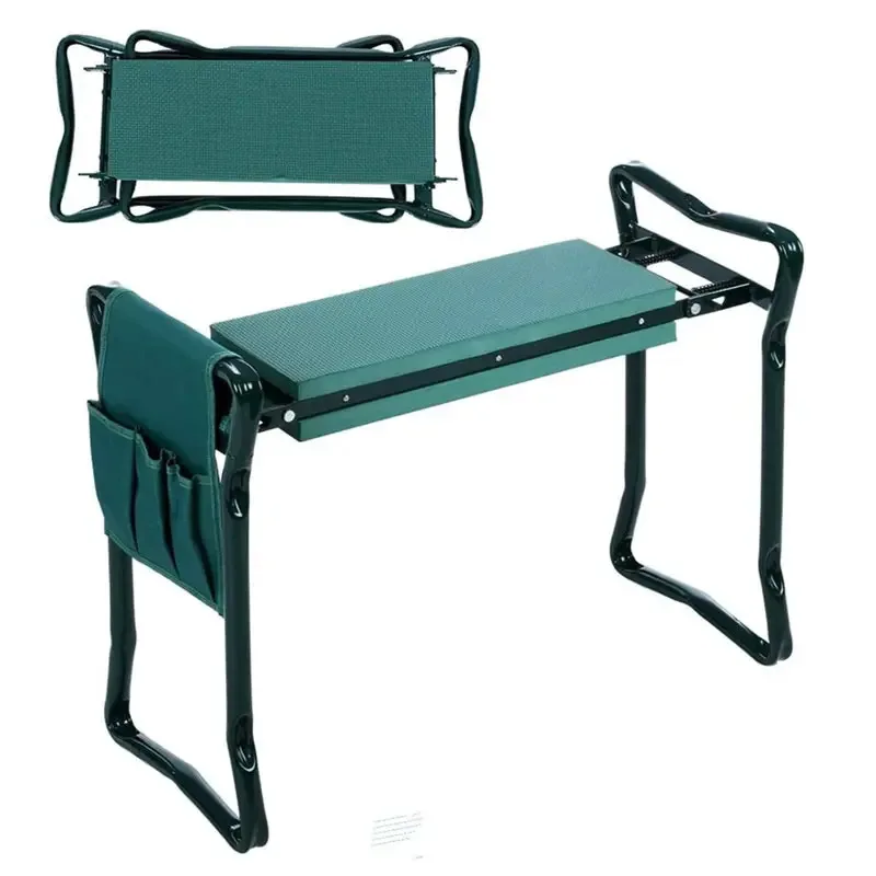 2 In 1 Portable Seat Knee Pad Outdoor Gardening Chair With Pockets Garden Kneeling Stool With Tool Pouch