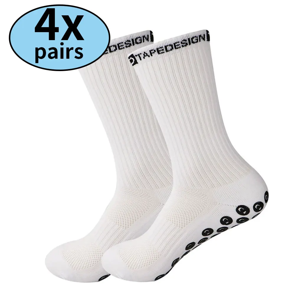 4PairsNew Sports Anti Slip Soccer Socks Cotton Football Men Socks Calcetines