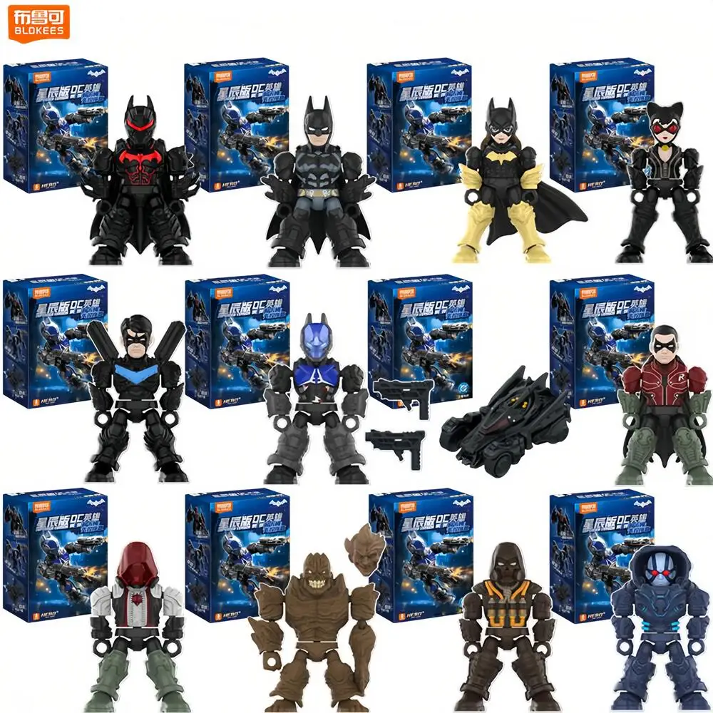 Blokees DC Blind Box Batman Arkham Knight Catwoman Mr.Freeze Clayface Zusammengebaute Bausteine Actionfigur Sammler-Spielzeug