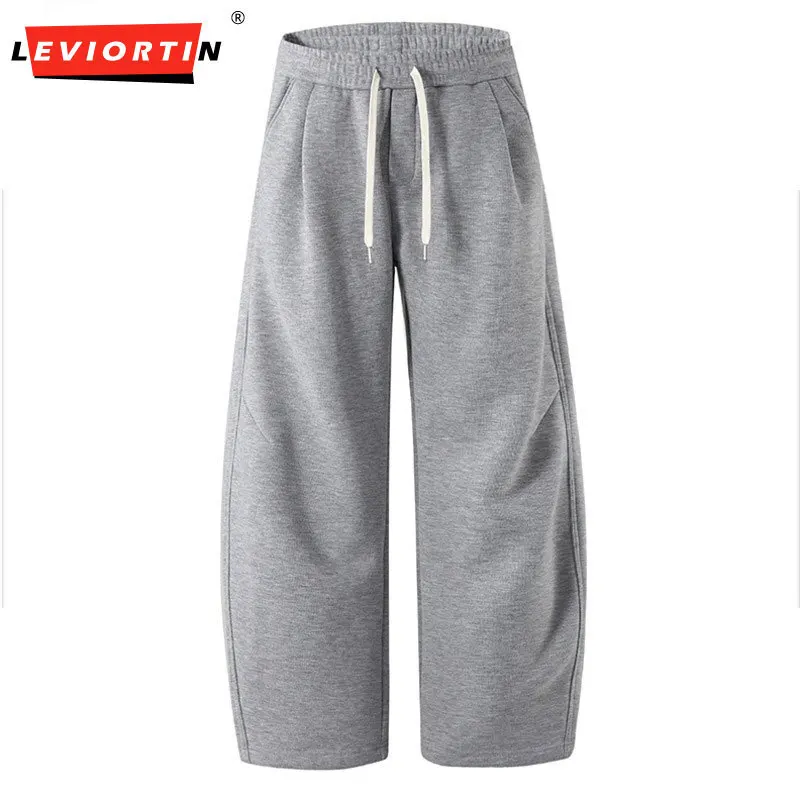 

2025 Winter Fashion Trendy Brand Thick Velvet Waist Pants Loose Waist Pants Wide Leg Straight Tube Japanese Dad Casual Pants