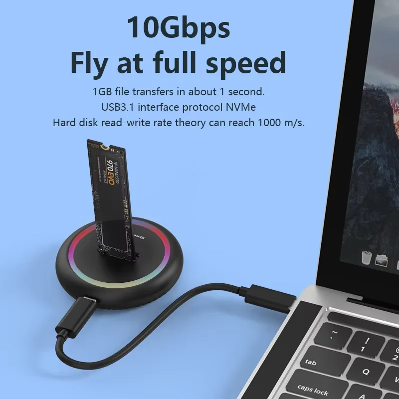 M.2 SSD HDD Case NVMe SATA to USB-C PCIe SSD Docking Station USB C 10Gbps Solid Disk Adapter Reader for Laptop PC Accessories