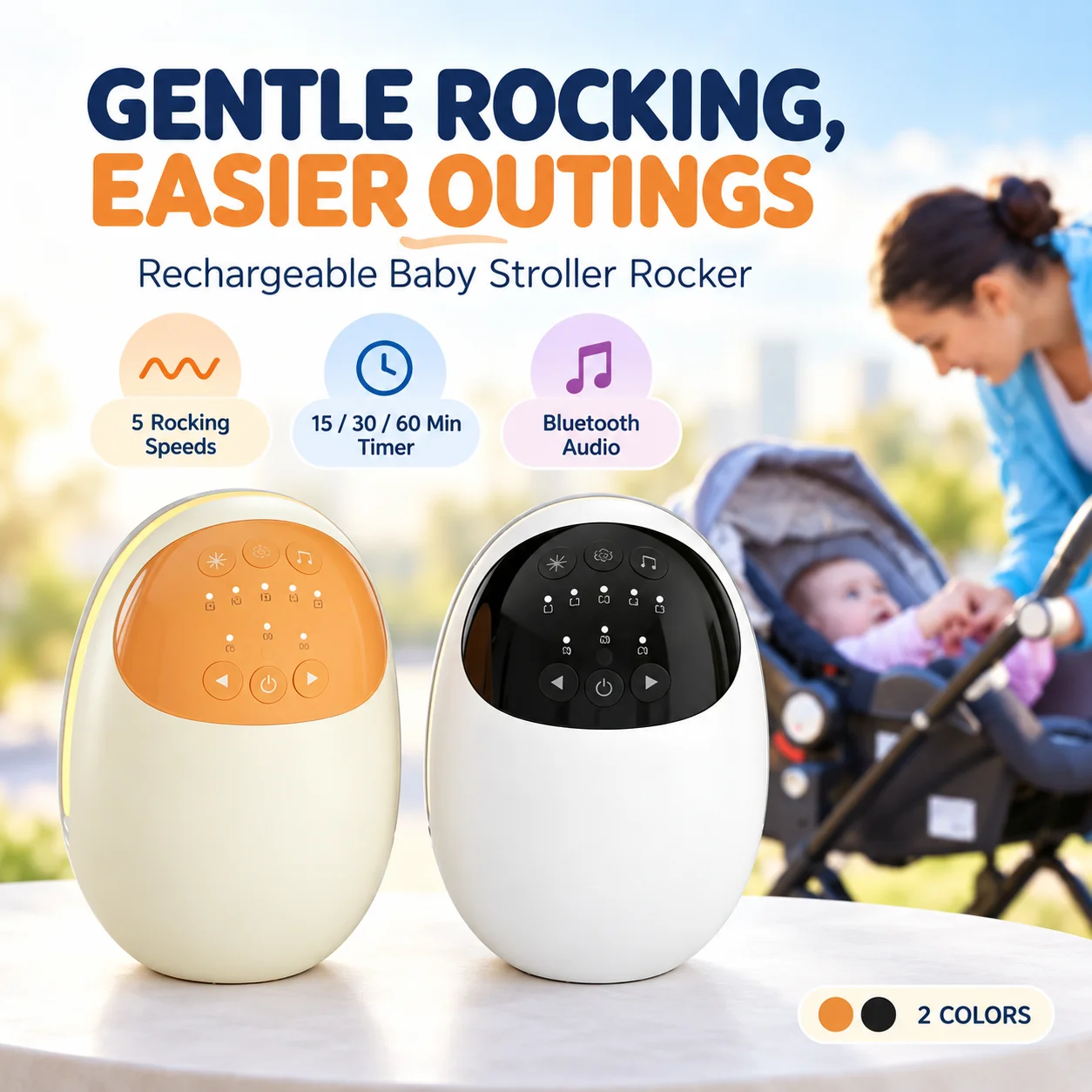 Automatic Baby Stroller Rocker With 1800mAh Battery Adjustable Vibration and 15 30 60 Minute Timer For Prams And Pushchairs
