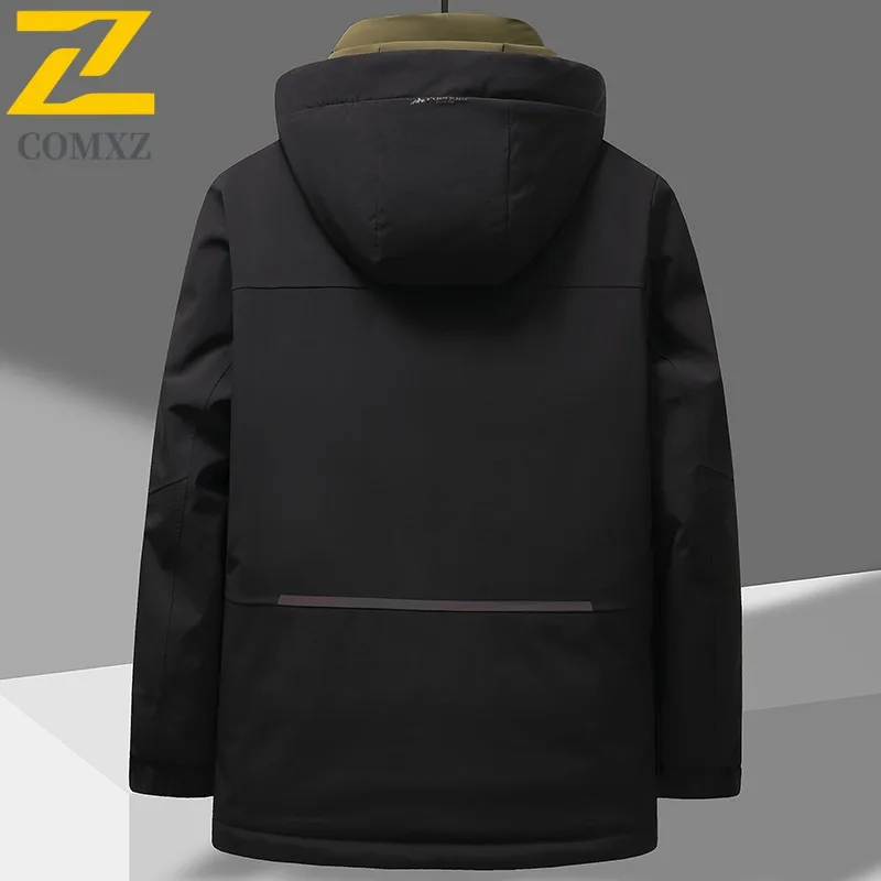 COMXZ Men Puffer Jacket New Outdoor Commuting Cold Protection Warm Lightweight Coat Fashion Travel Windproof Winter Garment