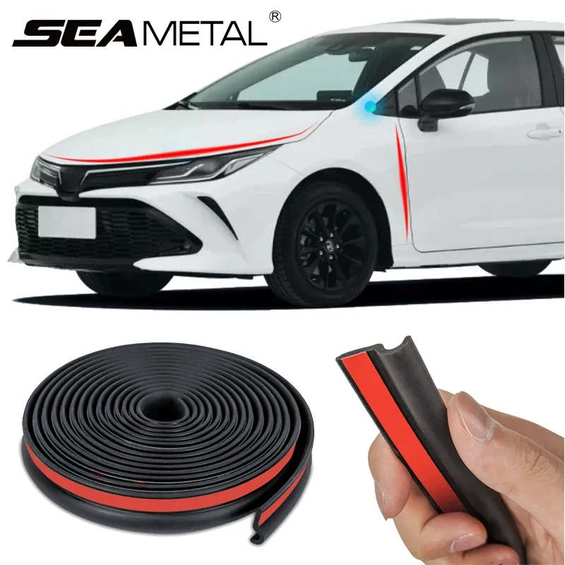 SEAMETAL 2/4m Car Door Rubber Seal Strips Z Shaped Trim Noise Insulation Weatherstrip Z Type Rubber Strips for Car Accessories