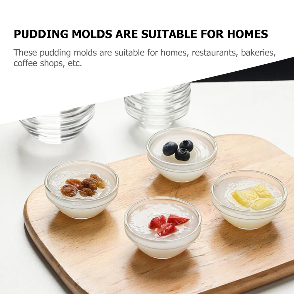 

6 Pcs Food Serving Bowl Jelly Glass Mold Cake Storage Holder Pudding Containers