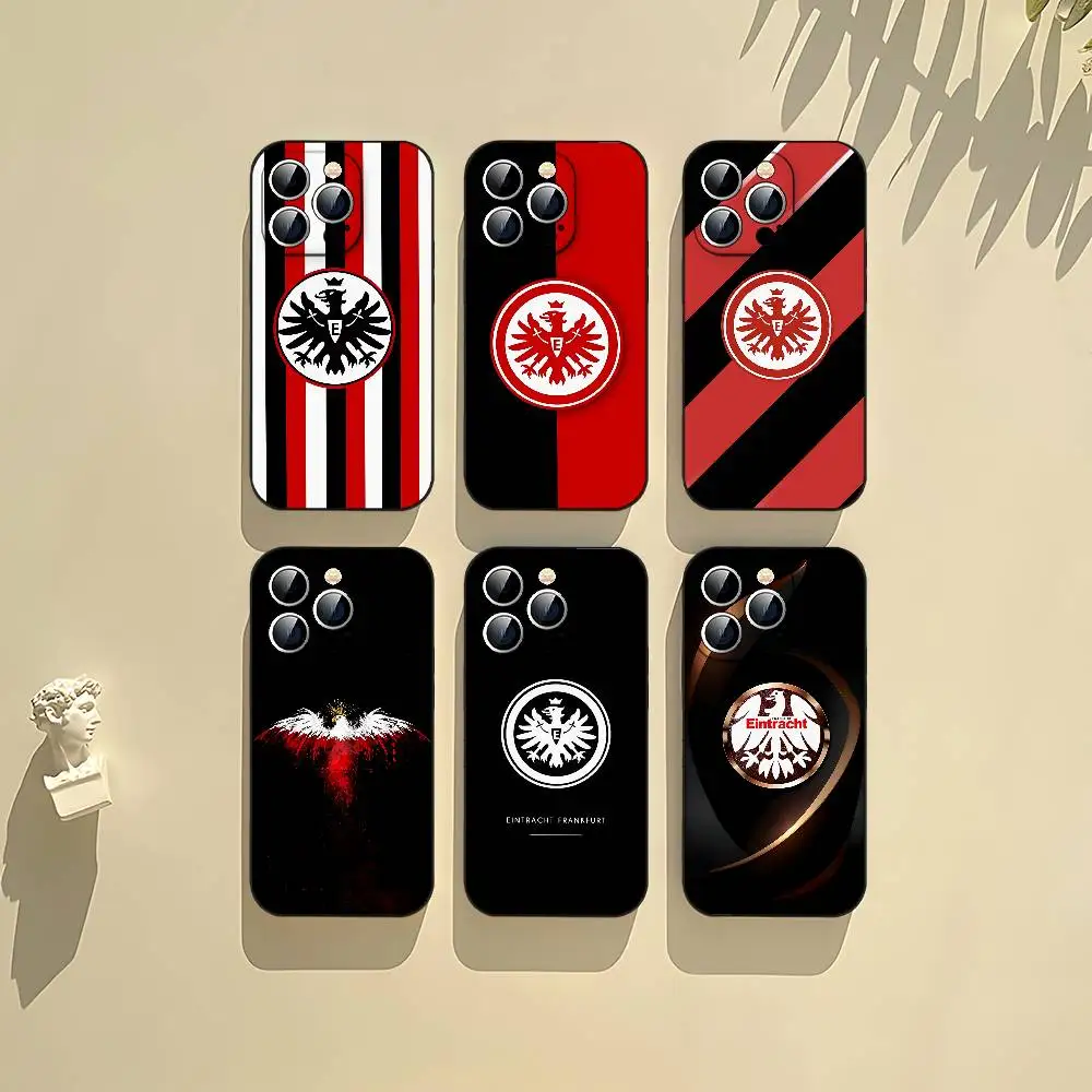 E-Eintracht F-Frankfurt famosa funda para teléfono negra que se adapta a IPhone 17,16,15,11,13,14 Pro Max,Plus,X,Xr,Xs Max,13Mini