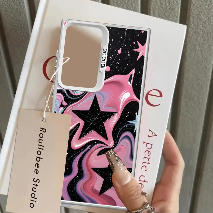 Case for Samsung Galaxy S25 S21 Note 20 Ultra S23 Ultra S23 S22 S25Edge S20 Plus S24 FE Phone Cover Star Pattern Art 