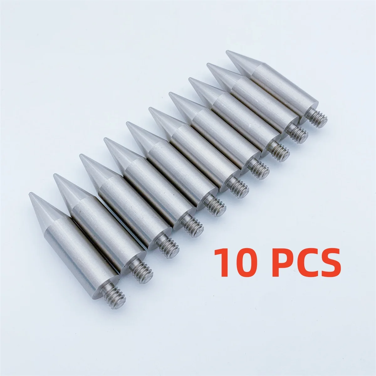 

10pcs Replacement Stainless Steel Prism mini Pole Point - 1/4" Thread length 50mm fits prism mini poles