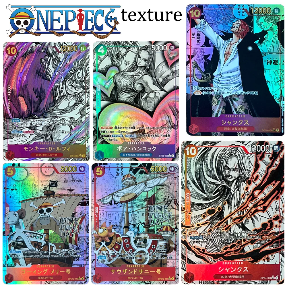 

One Piece DIY Refractive glitter collectible card with foil stamping texture Shanks Luffy Hancock Nami Zoro Bucky Holiday gifts