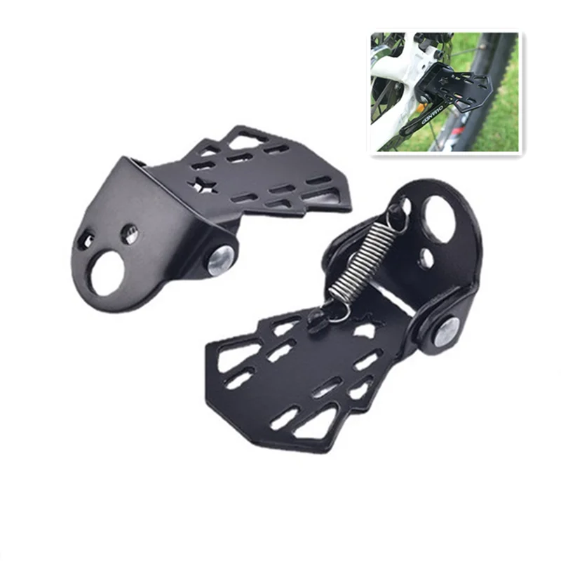 1 Pair Bike Rear Fold Pedal Road Manganese Steel Folding Footrests Cycling Accessories Rear Wheel Manned Bicycle Foot Pedal New