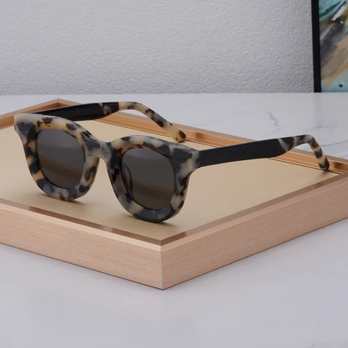 Gafas de sol de acetato grueso para hombre y mujer, lentes cuadradas ovaladas de alta calidad, monturas de estilo de diseñador, gafas de viaje para conducir, UV400