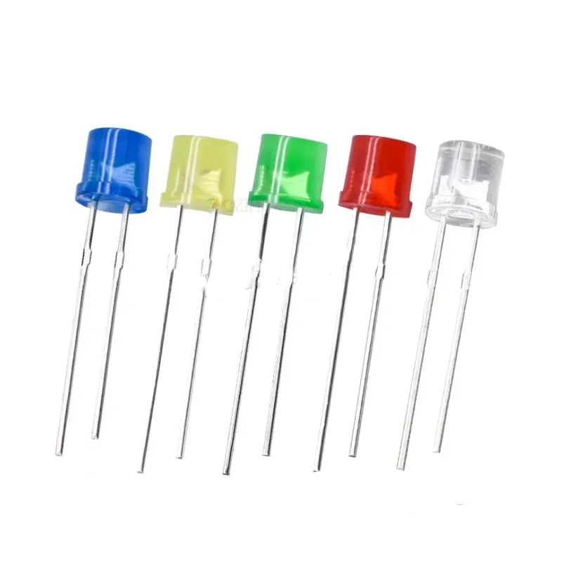 

100pcs 3mm Flat Top White Red Yellow Blue Green Assorted Kit Lamp Diode LED Ultra Bright Bulbs Emitting Diodes F3 3 mm DIY Light