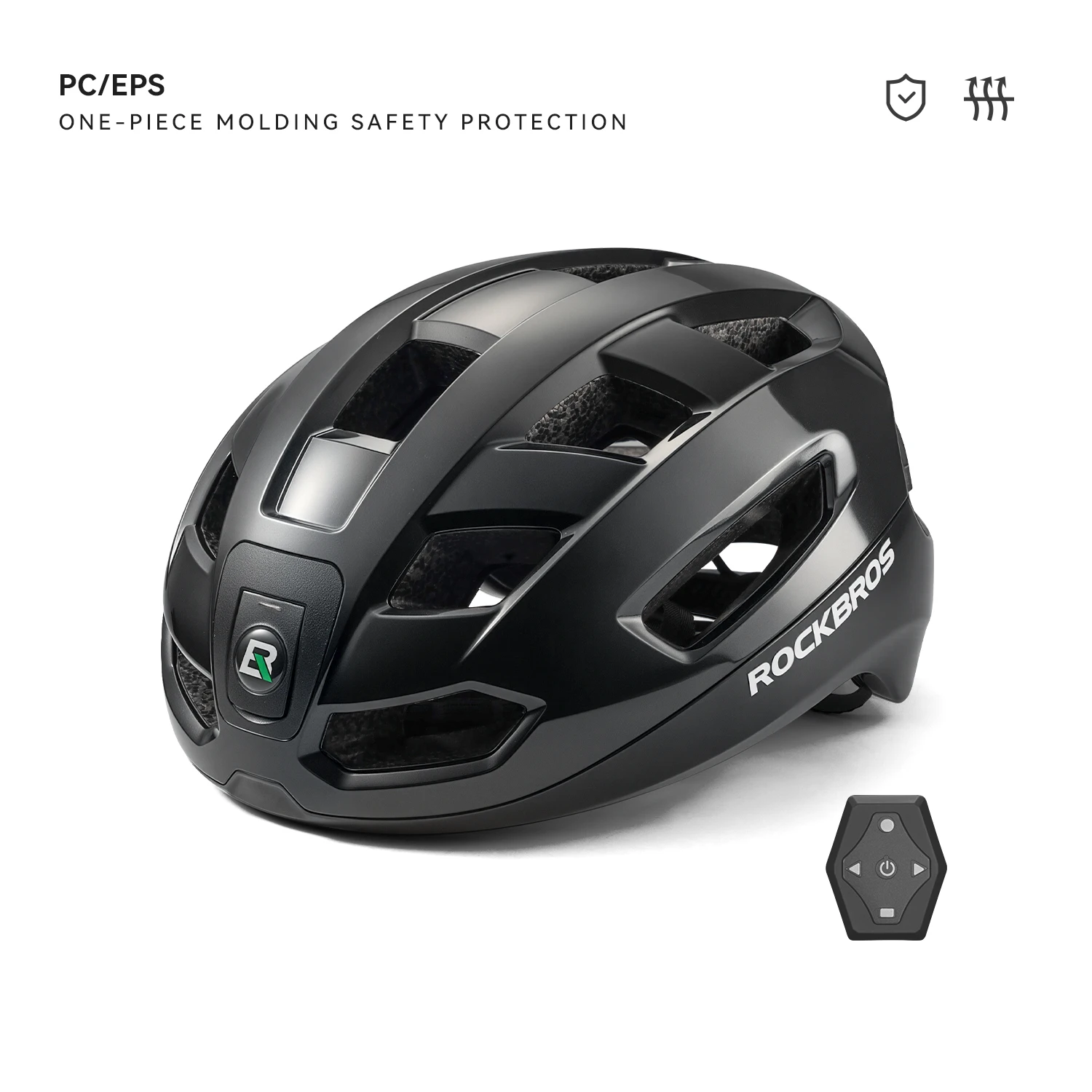 ROCKBROS Radfahrhelme mit Licht Leichtgewicht hoher Festigkeit Typ-C-Ladung intelligentem Fernbedienung sicherer Nacht-Radfahrhelme 7
