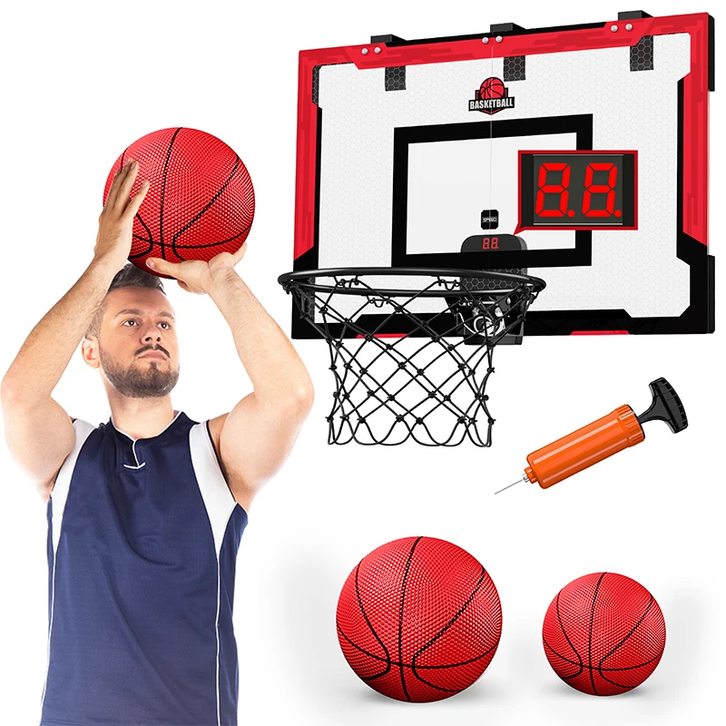 

24" x 16" Large Basketball Hoop Indoor for Man Kids Teens Boys Girls Basketball Hoop with Sturdy Backboard Big Basketball Toys