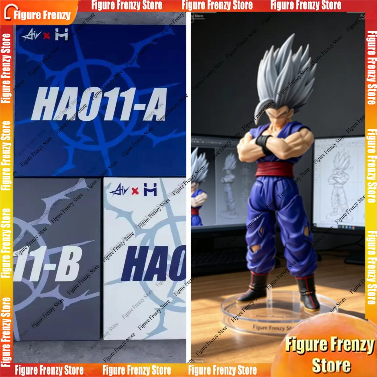 

HA TOYS Son Gohan Action Figure HA001A HA001B HA001C Dragon Ball Shf Super Saiyan Ssj Future Gohan Missing Arm Gohan