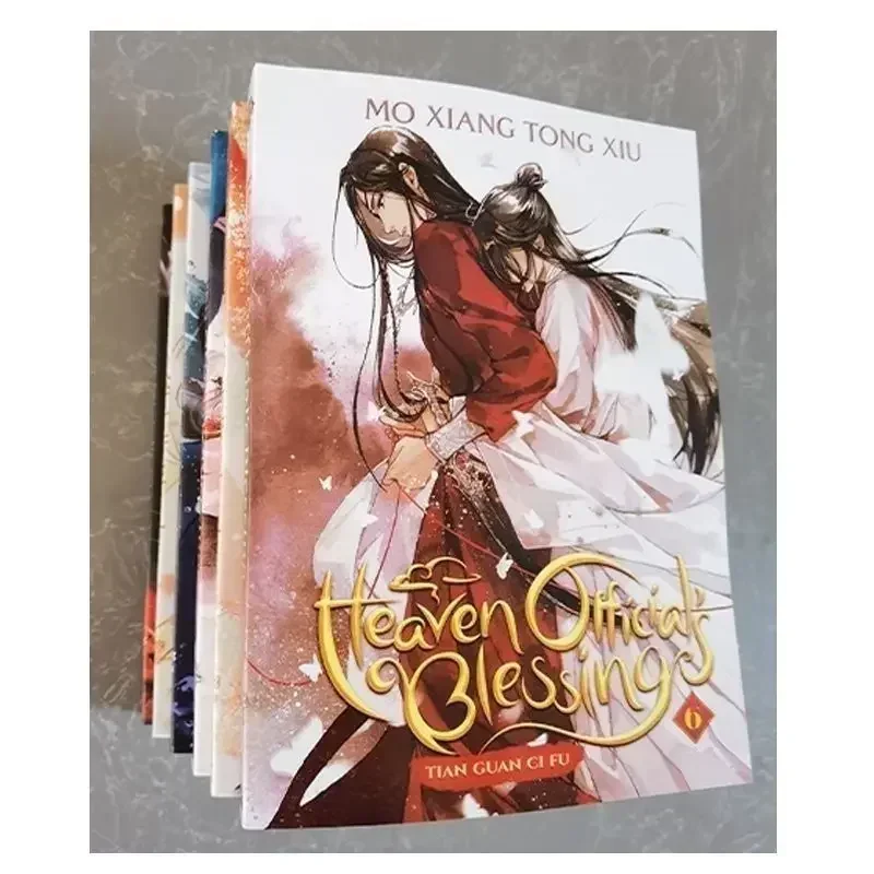 Books of7 BOOKS 1-7 English Novel Heaven Official Blessing Moxiang Copper Smelly Novel Comic Books + Postcard Gift