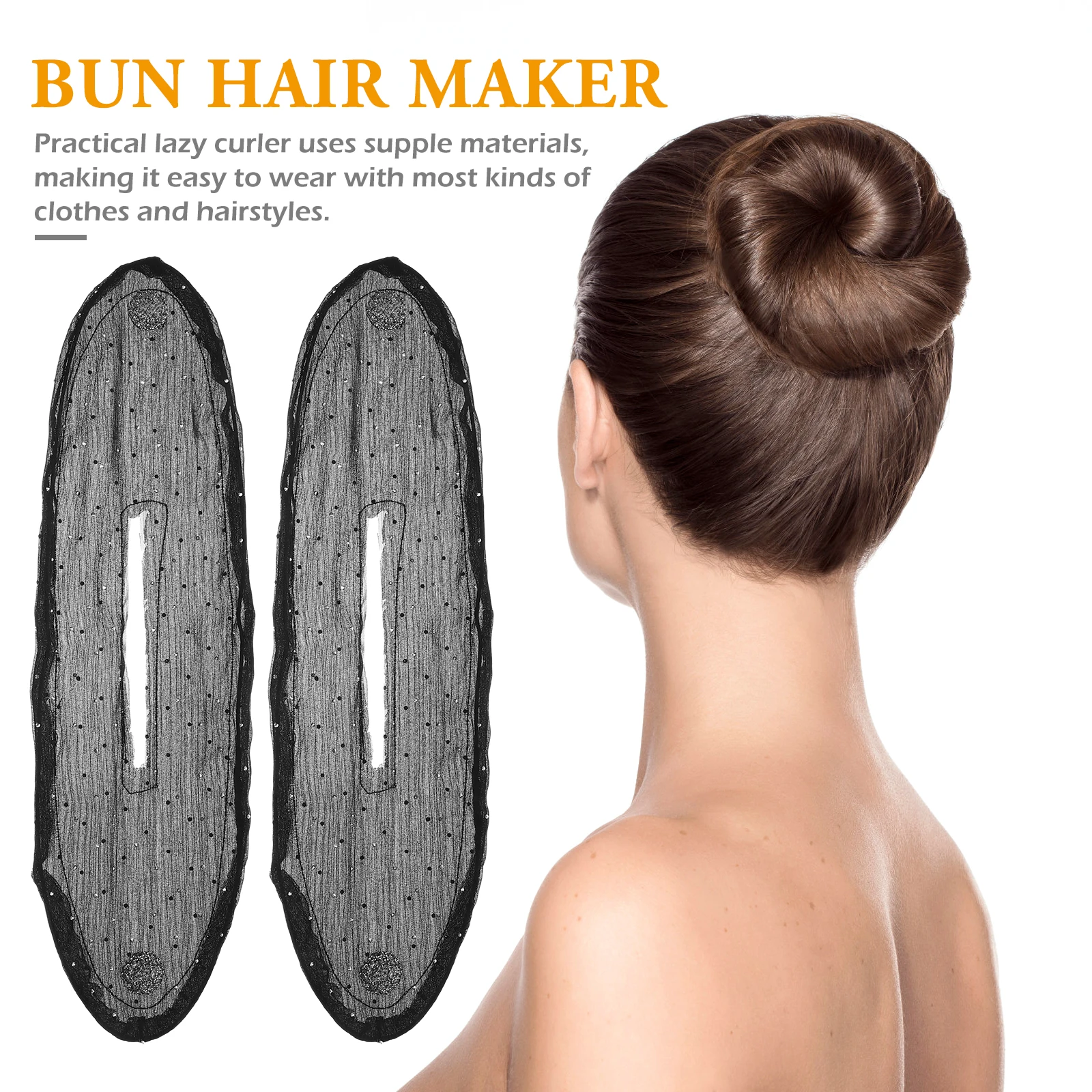 قطعتان من أدوات صانع كعكة الشعر الأنيقة للنساء، أداة تجعيد الشعر الكسولة، أوبدو أنيقة