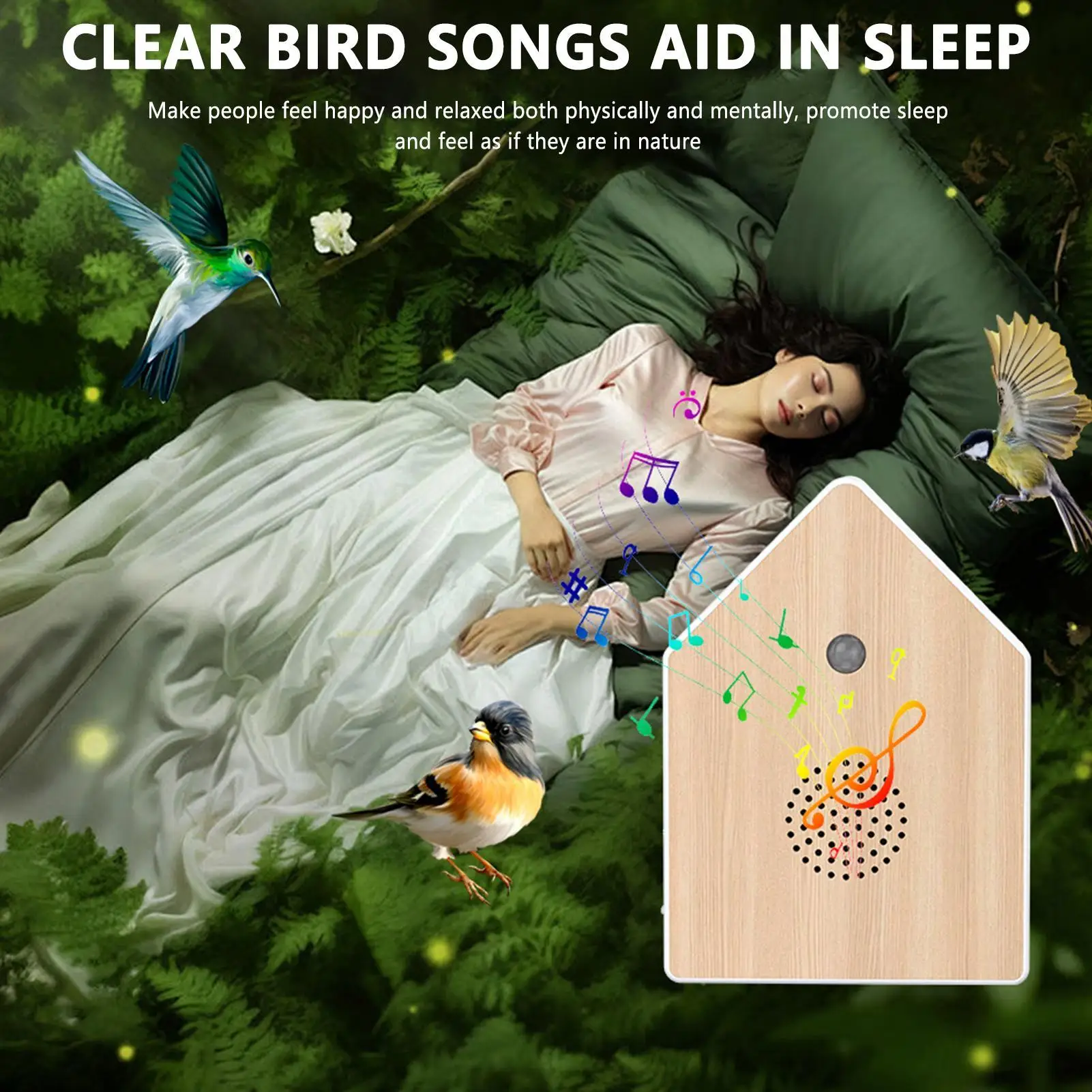 鳥の歌うスピーカーモーションセンサー鳥サウンドボックススマート動物ノイズマシン家の装飾寝室のリラクゼーションリビングルーム