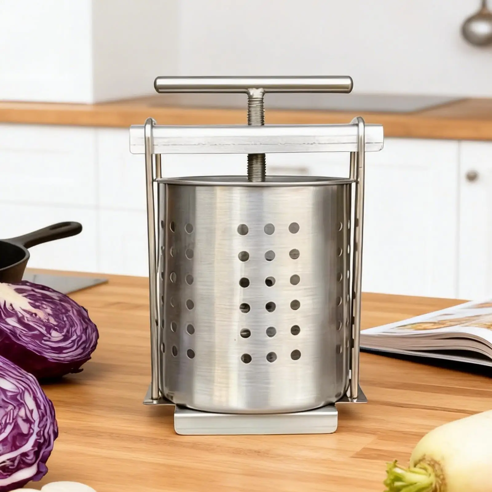 2.5L Stainless Steel Fruit Wine Press Honey Juicer Hand Fruit Squeezer for Home Cooks Parents Chefs Beekeepers Kitchen RV
