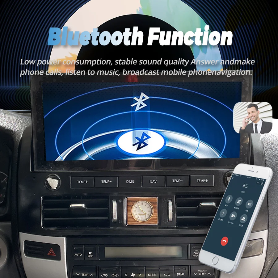 12,3 "Großen Bildschirm Drahtlose Carplay Für Toyota Prado 2003-2010 Für Lexus Gx470 Android Auto GPS Navigation multimedia Video Player
