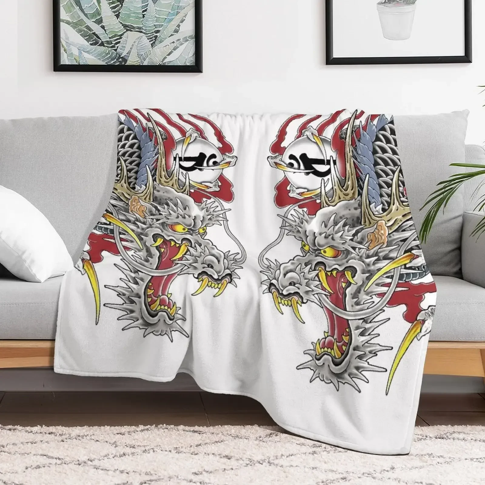 Kiryu Kazuma Dragon Tattoo Yakuza Throw Blanket Blankets For Sofas Thin Custom Blankets