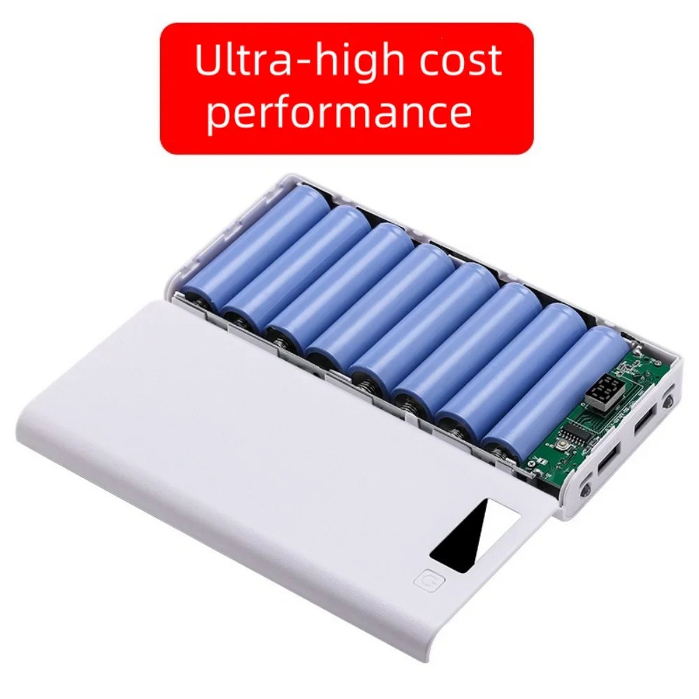 8×18650 Battery Box LED Power Bank Shell Case Dual USB Charging Storage Box Portable Battery Holder Mobile Phone Charger Case