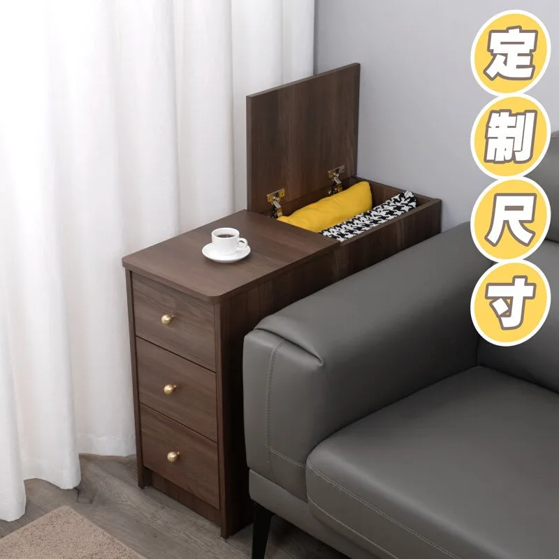 Sofa side cabinet edge several long cabinets storage crack bedside table bedside table end clip gap narrow cabinet customization