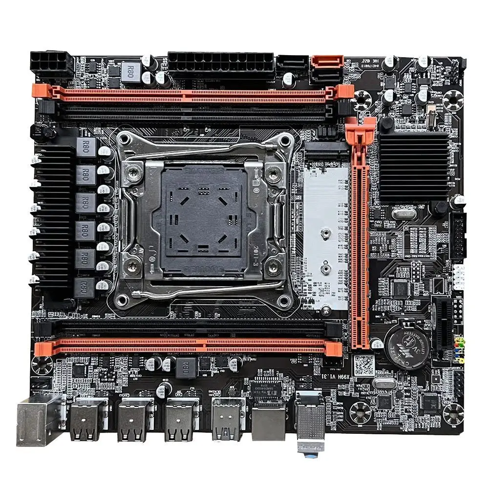 New X99H Motherboard Kit with E5 2673 V3 CPU+Switch Cable+SATA Cable LGA2011-V3 DDR3X4 RAM M.2 NVME PCI-E 3.0 X16 SATA3.0