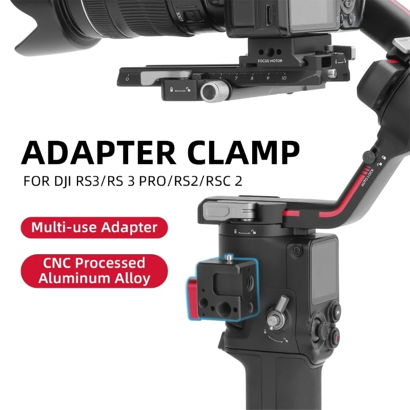 RO-HC522 Mount Holder for DJI Ronin RS3/RS3 PRO/RS2/RSC2 Handheld Stabilizer 1/4 Screw Hole Cold Shoe 3/8 Positioning Hole