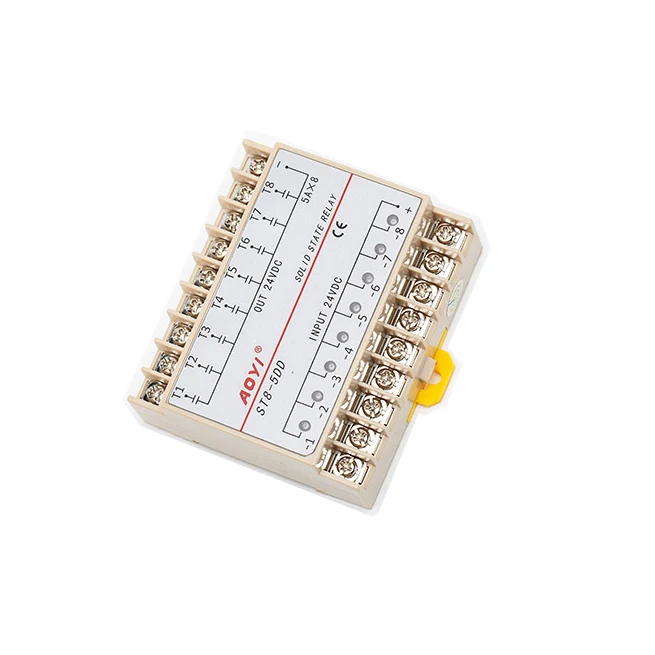 

Монтажное твердотельное реле AOYI BT ST8-5DD SSR Switch 24VDC для литьевого оборудования