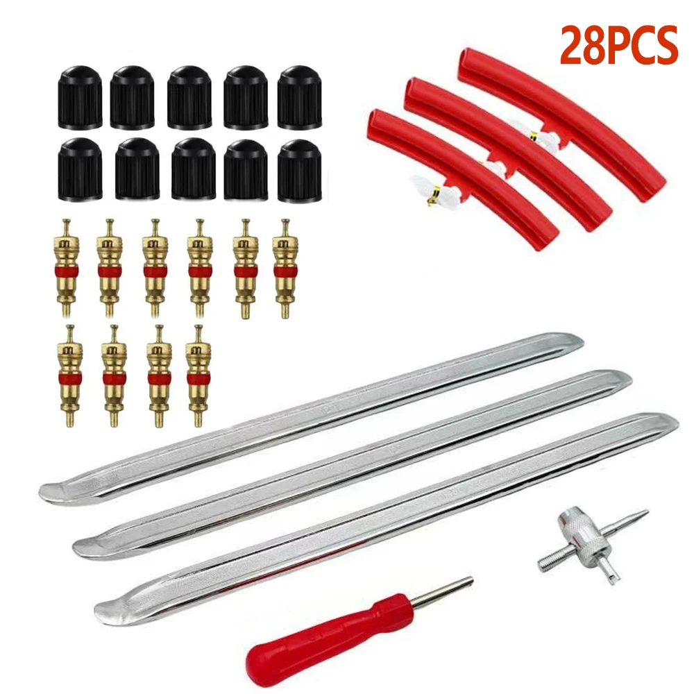 16/28Pcs Motorrad Reifen Hebel Reifen Löffel Reifen Hebel Eisen Ändern Werkzeug Set Rost-Beständig Glatte Reifen werkzeuge für Effiziente