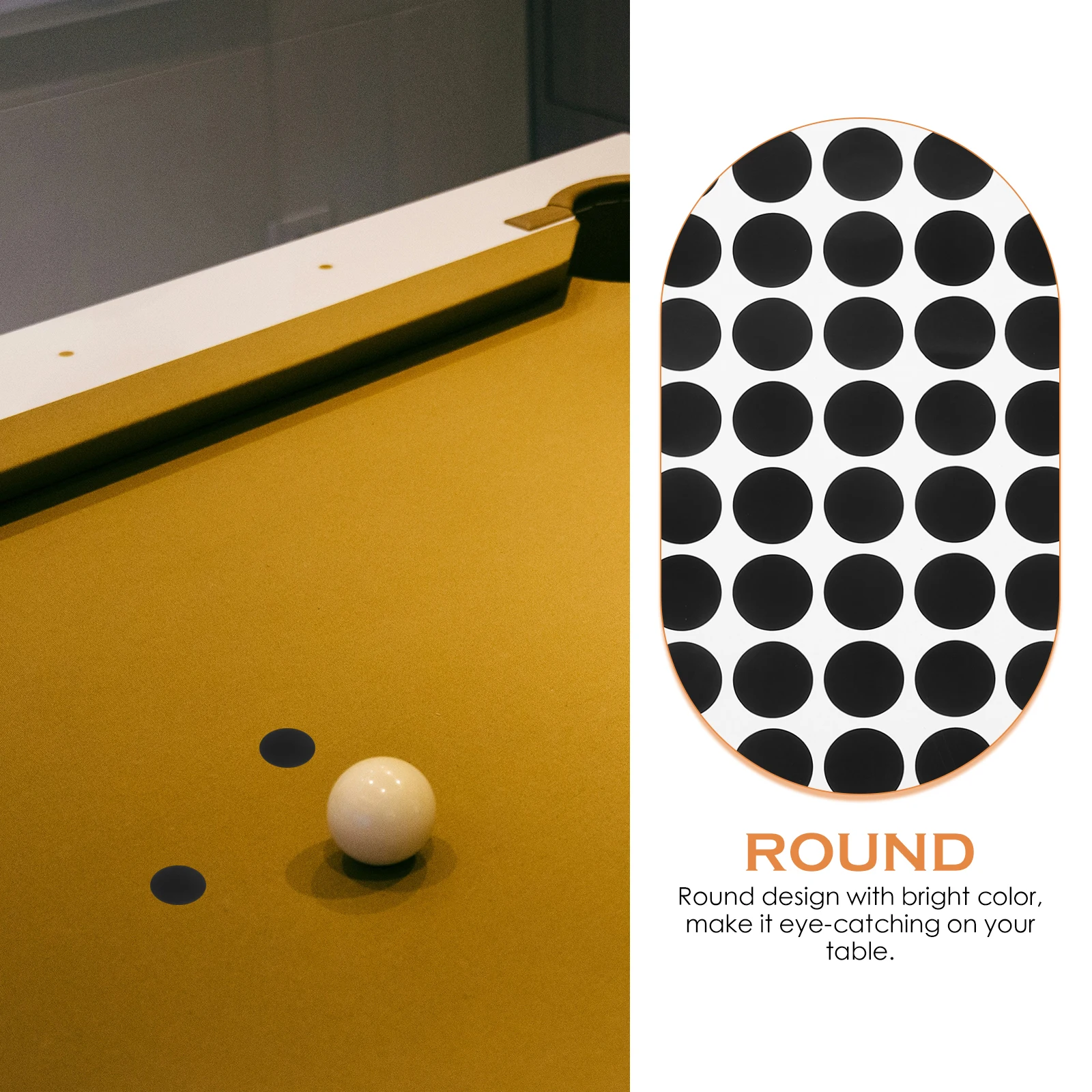 

Pool Table Billiards Positioning Stickers Accessories Workbench Ball Point Black and Snooker Supplies Marker Spot
