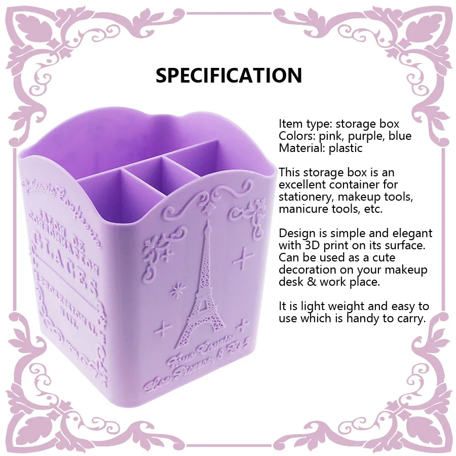 Nail Art Pinselhalter mit 4 Fächern, Aufbewahrungsbox für Make-up-Pinsel, Aktenpuffer, Nagelwerkzeuge, Nageldisplay-Halter