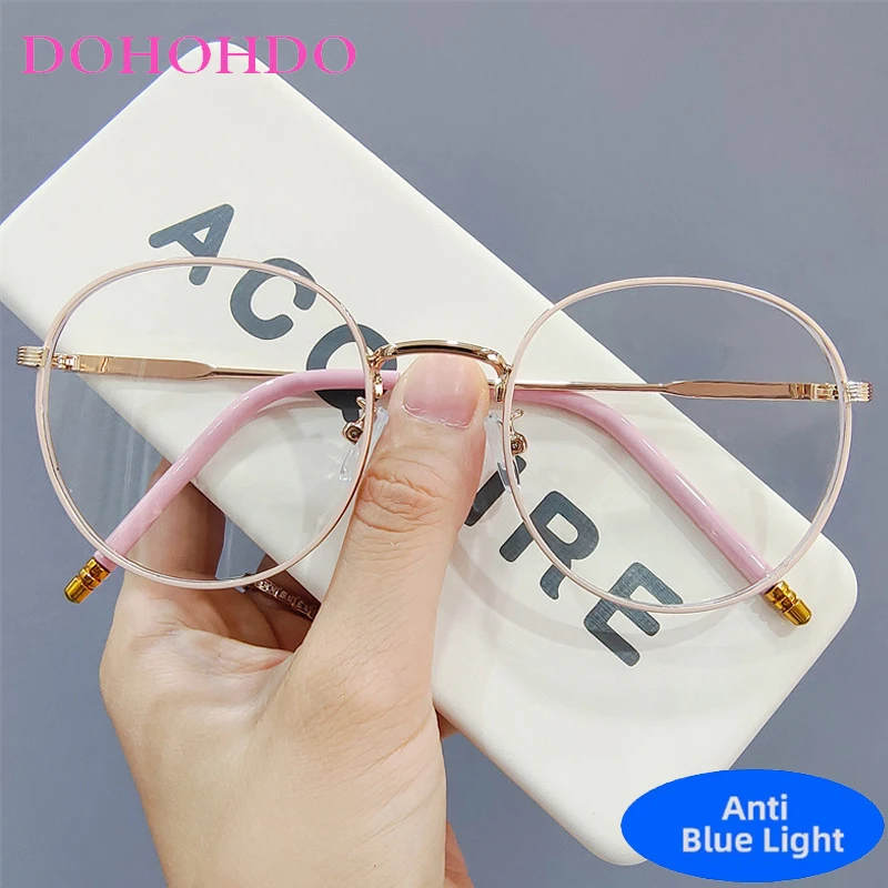

Metal Round Classic Trendy Brand Designer Blue Light Blocking Glasses For Woman Man Optical Glasses For Office Work Lentes Очки
