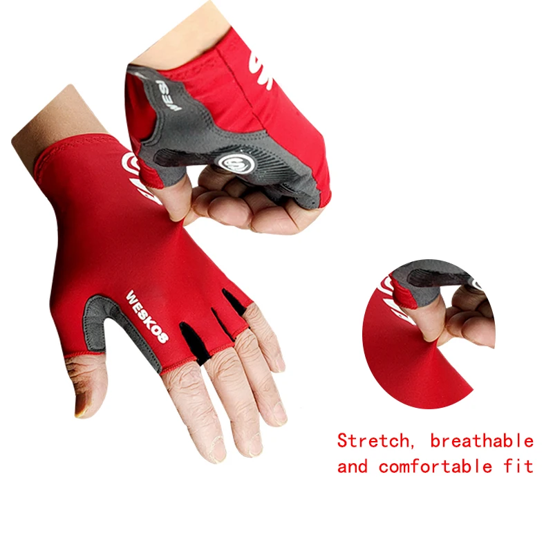 Half finger riding gloves anti slip bicycle gloves indoor fitness running gloves breathable sweat absorption for men and women