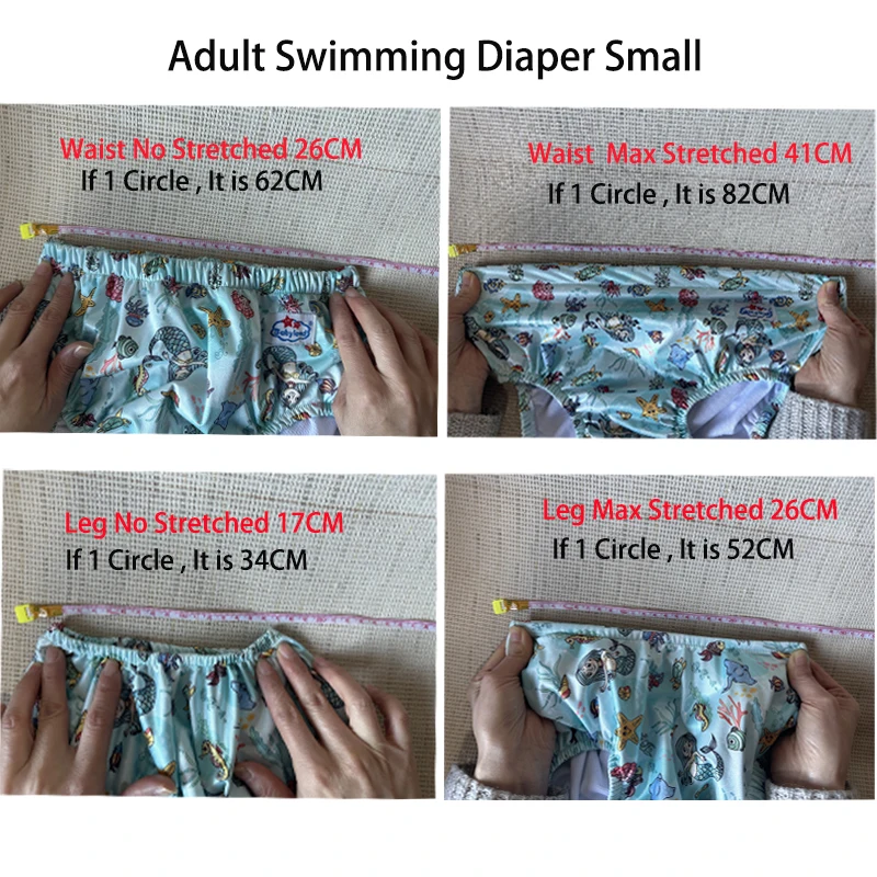 Washable Reusable Adult Nappy Pool Diapers Adult Swimming Diapers  For Special Need Male Female Swimming Nappy ABDL XLarge Size