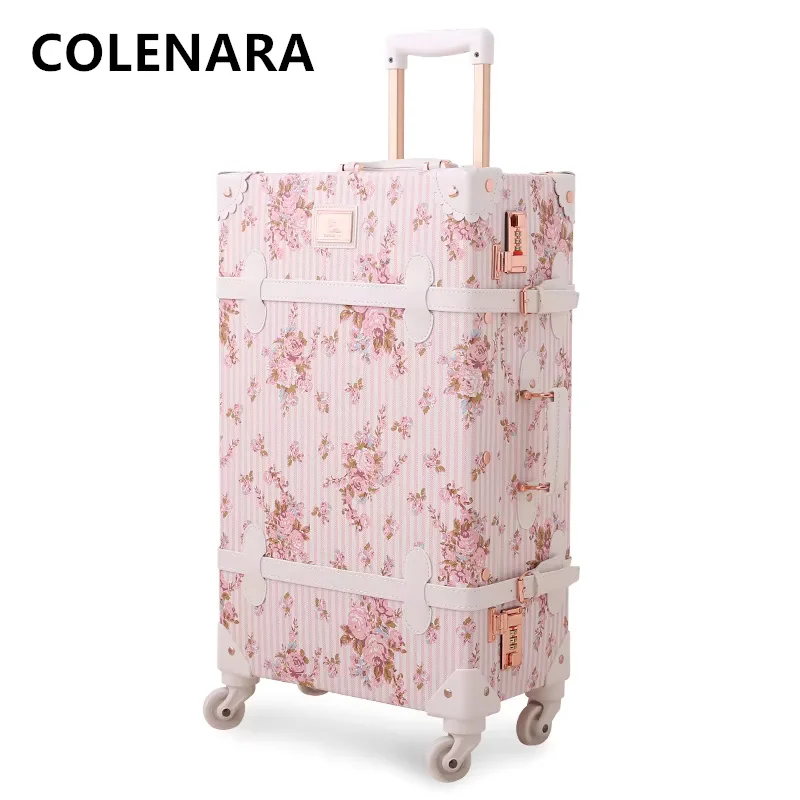 

COLENARA 20"22"24"26Inch New Suitcase PU Boarding Box Large Capacity Trolley Case Women's Travel Bag Set Universal Wheel Luggage