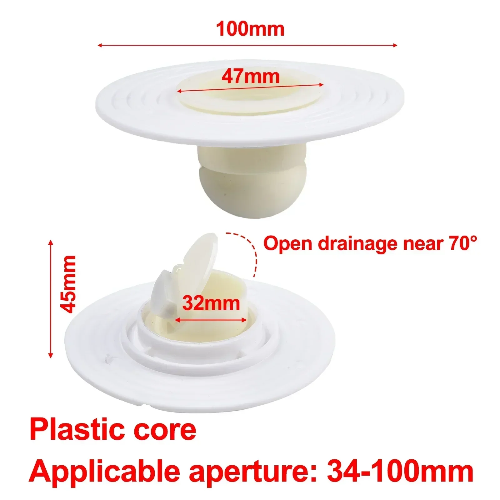 바닥 배수구 코어 샤워 바닥 채반 커버, 변기 하수구 냄새 방지 플러그, ABS 냄새 없음, 욕실 변기 하수구 샤워 배수구