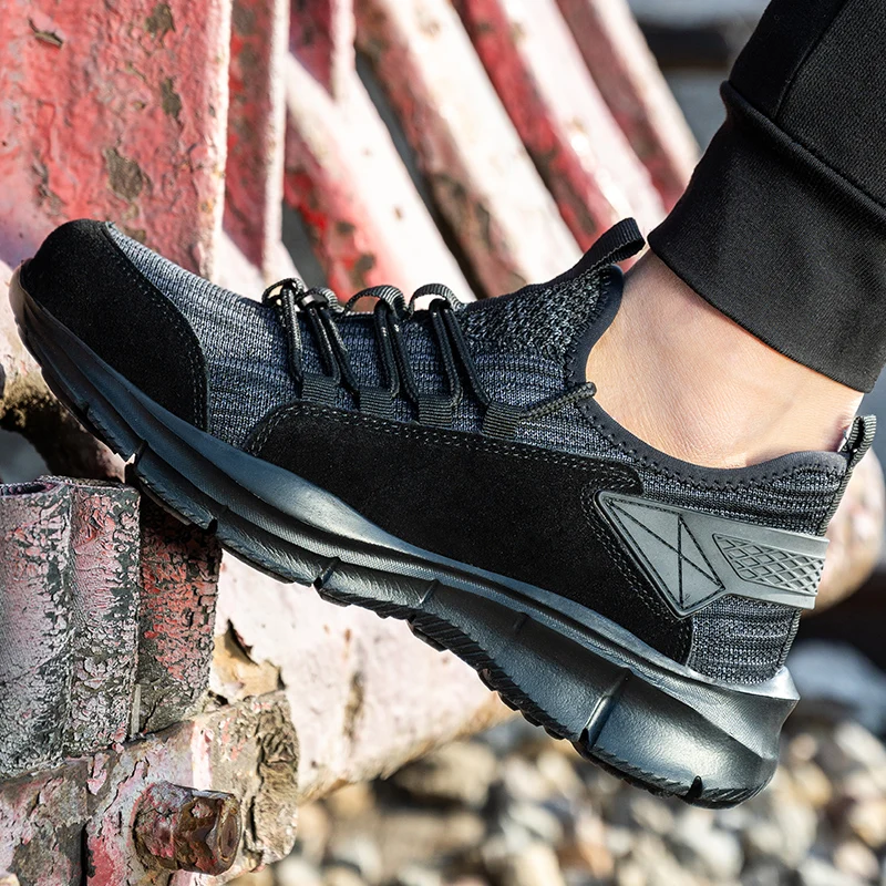 Work Safety Shoes Anti-Smashing Steel Toe Puncture Proof Construction Lightweight Breathable Sneakers shoes Men Women is Light
