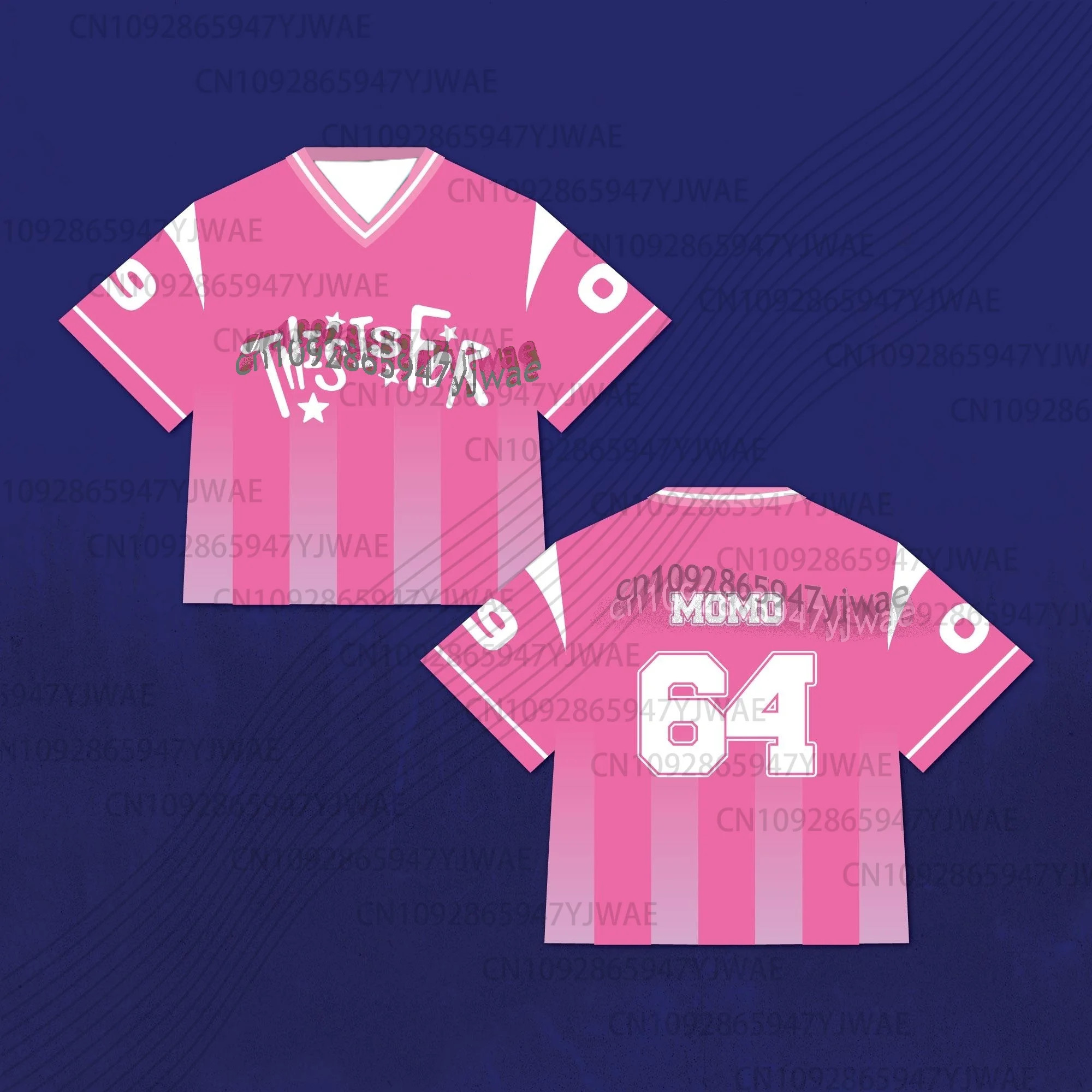 2026 Men Women Kpop Unisex Pink Stripe Football Jersey For Once, This Is For World Tour Concert Outfit, Custom Fans Jersey tops