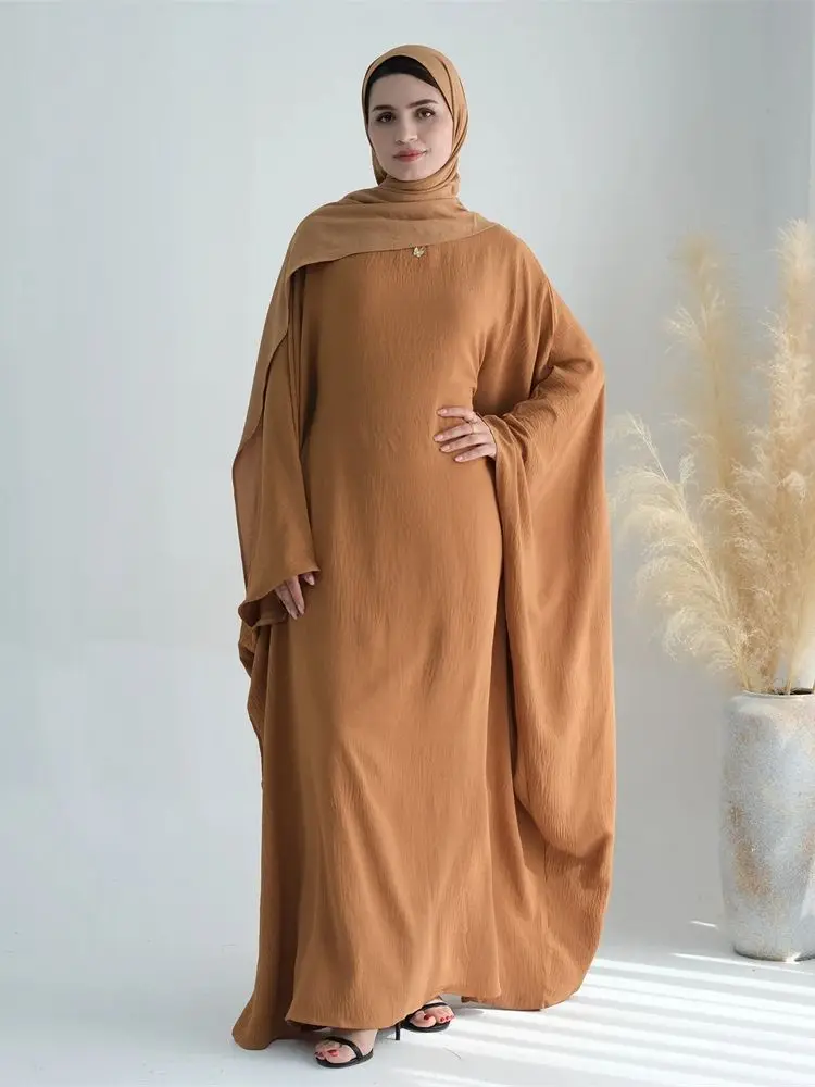 Conjunto Khimar Abaya Ramadã para Mulheres, Eid, Algodão, Linho, Dubai, Muçulmanos, Hijab, Vestido, Kaftan, Abayas, Caftan Marocain