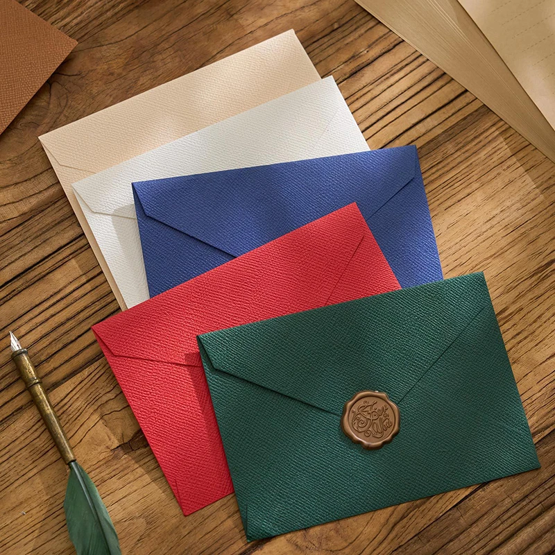 

50pcs/lot 16.1x11.1cm Texture Envelopes for Wedding Invitations Business High-grade 200g Paper Stationery Supplies Storage Bag