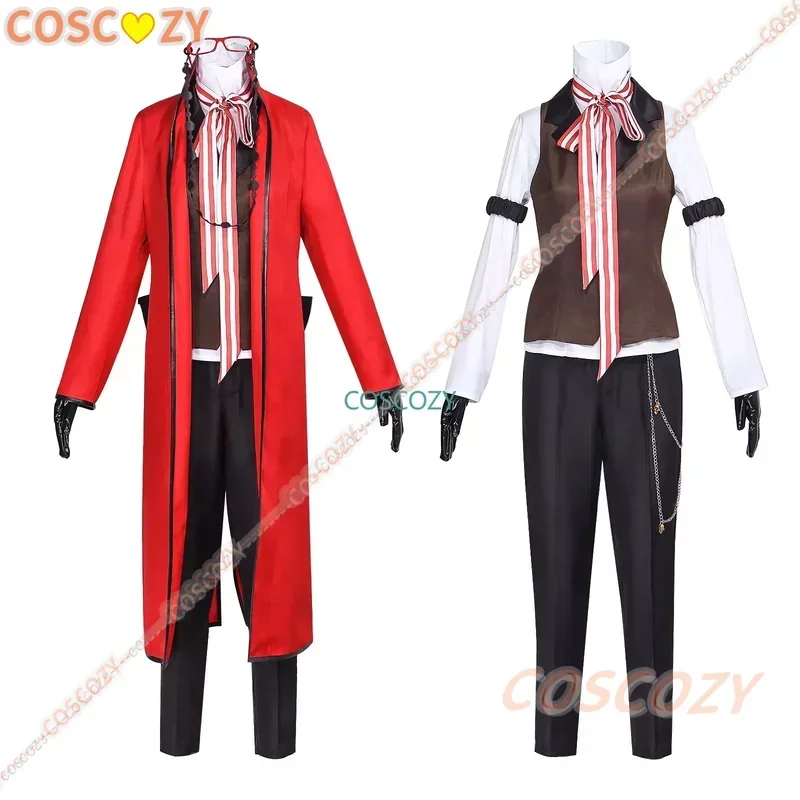 Shinigami Grell Sutcliff disfraz de Cosplay muerte Shinigami Grell Sutcliff uniforme rojo gafas peluca roja Halloween mujeres hombres traje