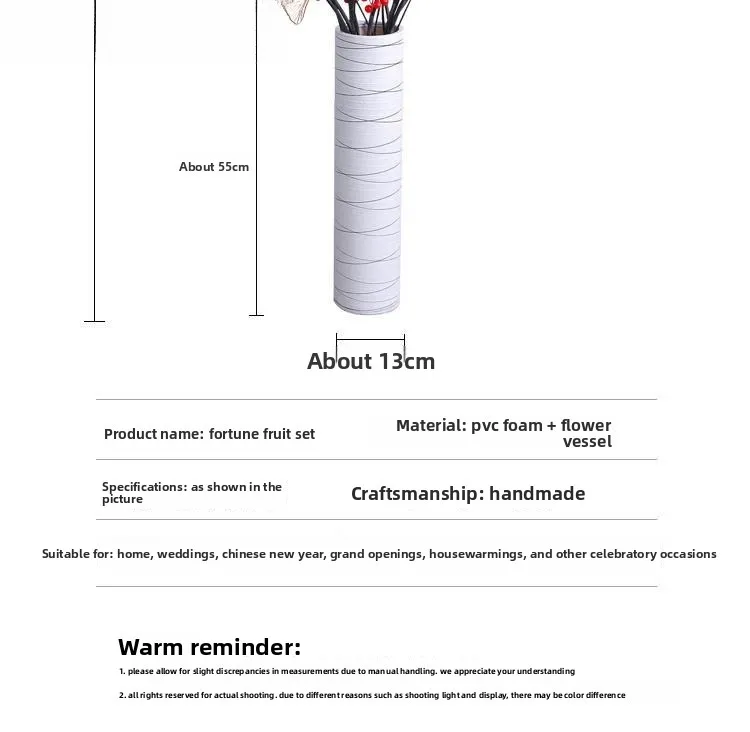 Simulation flower decoration living room red pulp. Fruit floor-to-ceiling flower arrangement dried flower bouquet European