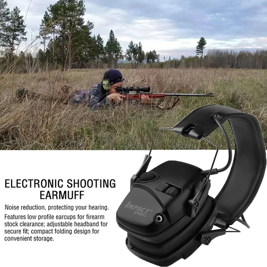 Original Tactical Electronic Shooting Earmuff Outdoor Sports Anti-noise Headset Impact Sound Amplification Hearing Portable Case