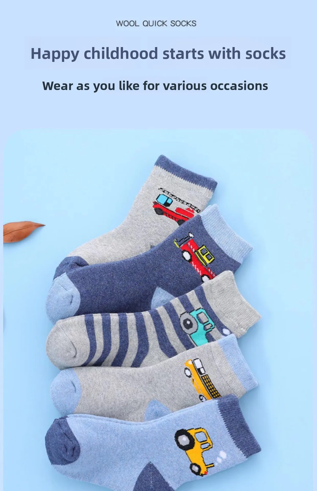 5 Paar Kinder-Thermo-Fleece-gefütterte Frottee-Socken mit mittlerer Wade, rutschfest, für den Winter, warm, für Babys und Kleinkinder, Unisex, Bodensocken für Jungen und Mädchen – Detail 13