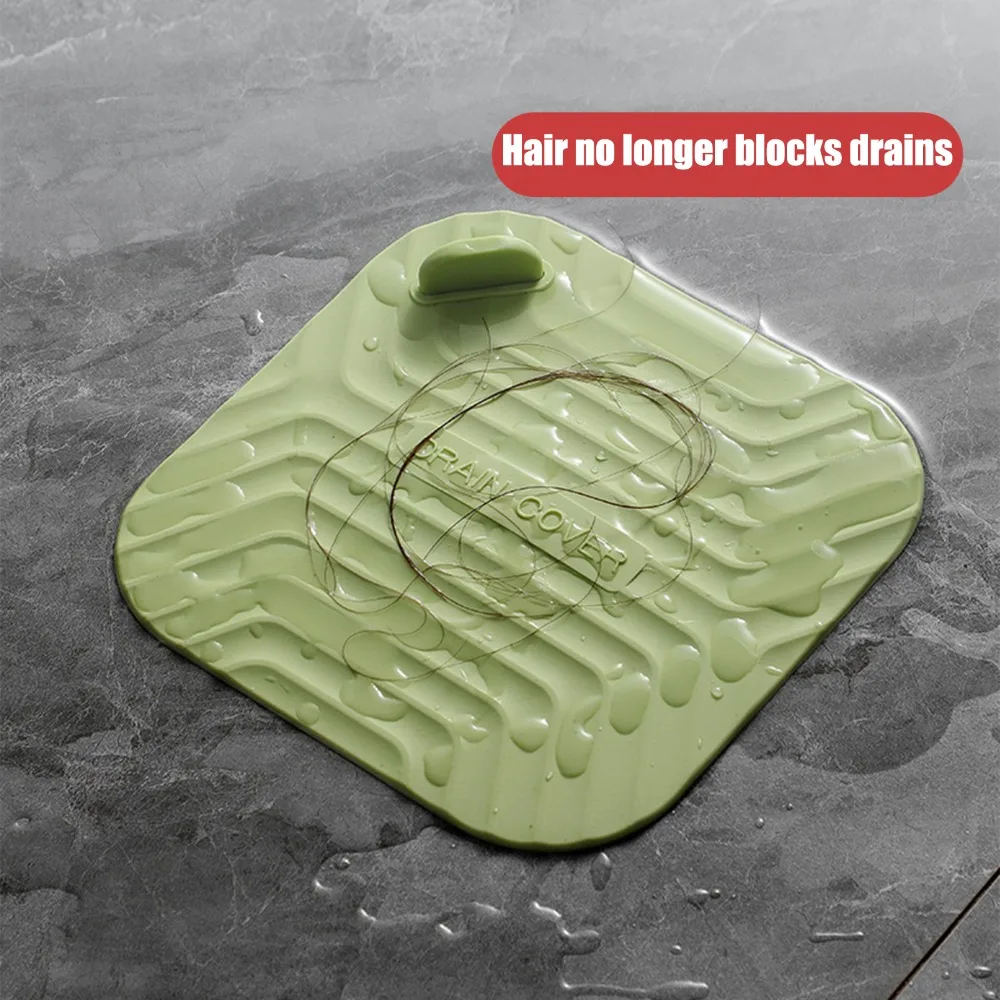 PVC Anti-clog Silicone Floor Drain Cover Grey, Green, Yellow, Red 15 x 15 cm Bathroom Sewer Deodorant Stopper